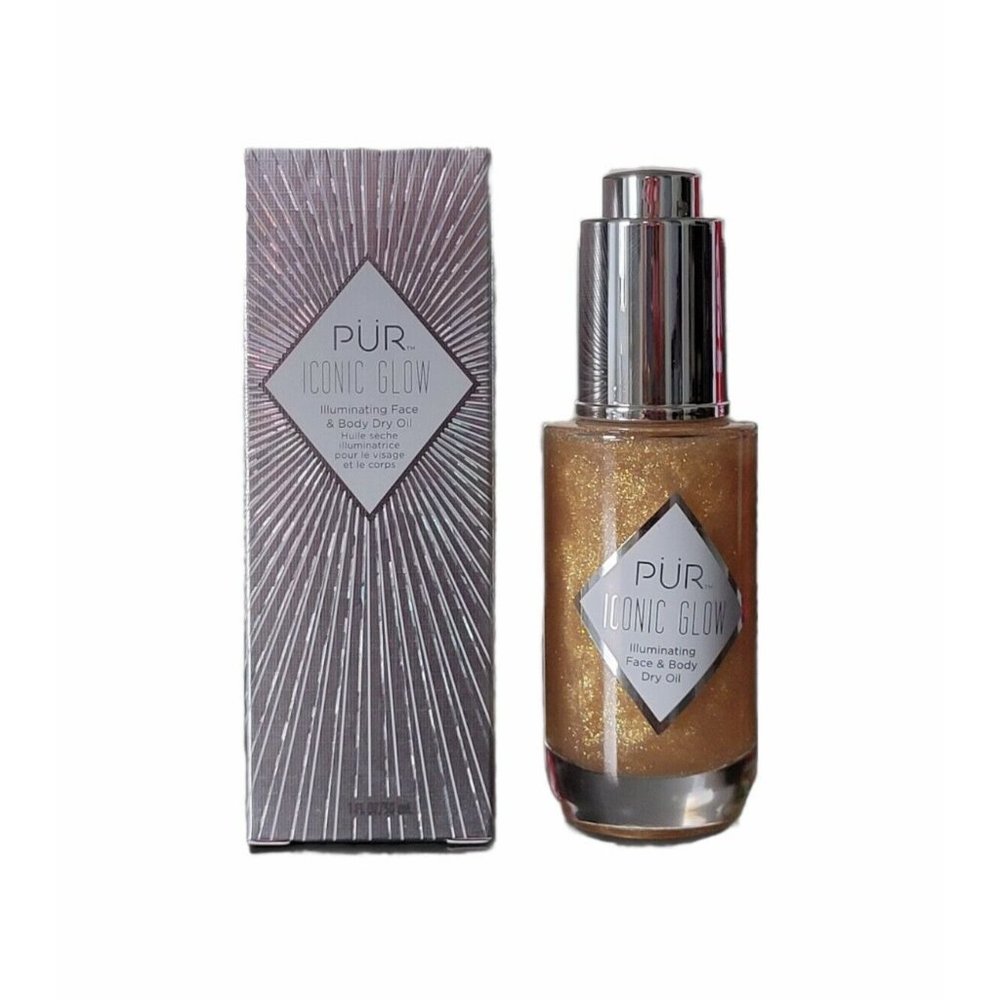 Iconic Glow PUR Illuminating Dry Oil Diamond Powder Antioxidants Face Body 1 oz